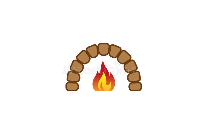 Kreative traditionelle Oven Fire Logo Design Symbol-Vektor-Illustration lizenzfreie abbildung Kreative traditionelle Oven Fire Logo Design Symbol-Vektor-Illustration lizenzfreie abbildung