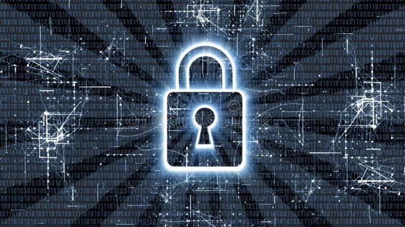 Kreativer Hintergrund - Internetsicherheits- oder Netzschutz gezeigt mit padloc vektor abbildung