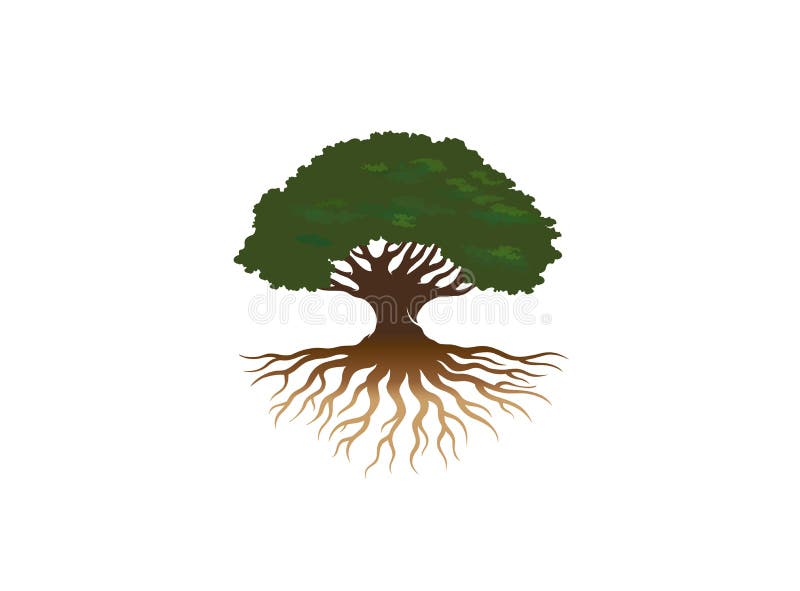 Kreatives Baum-Wurzel-Logo stock abbildung Kreatives Baum-Wurzel-Logo stock abbildung