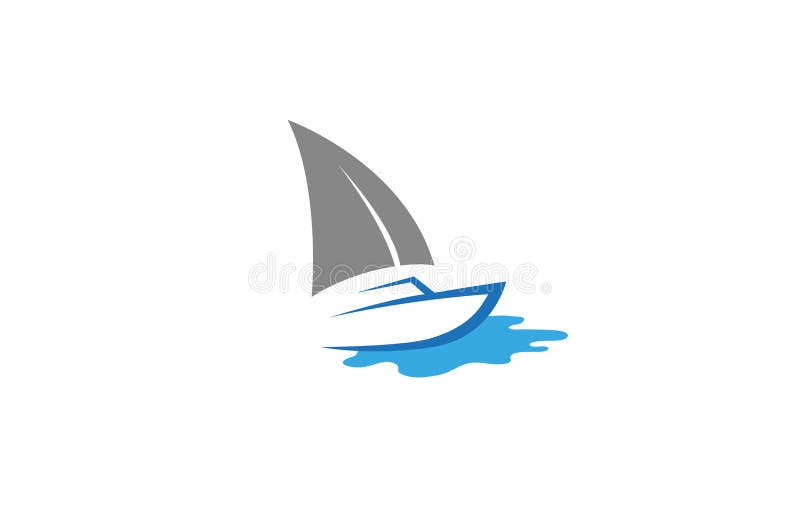 Kreatives Boot, das Logo Design Vector Symbol Illustration segelt stock abbildung