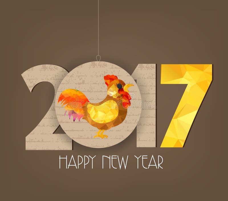 Kreatives chinesisches polygonales Hahndesign des neuen Jahres 2017 stock abbildung Kreatives chinesisches polygonales Hahndesign des neuen Jahres 2017 stock abbildung