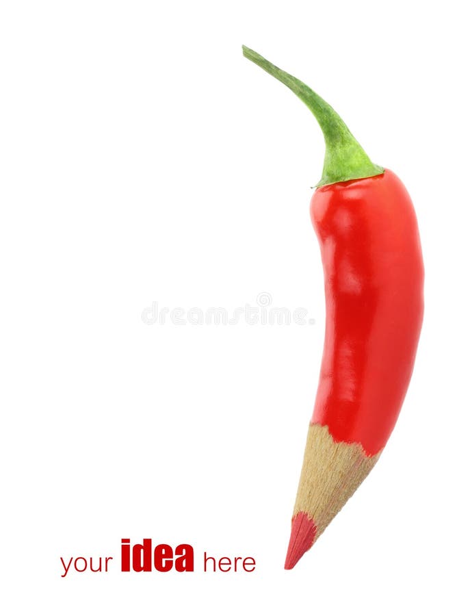 Red pepper-pencil fun and creative concept. Red pepper-pencil fun and creative concept