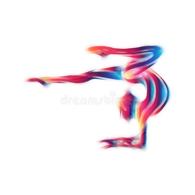 Kreatives Schattenbild des gymnastischen Mädchens Kunstgymnastik