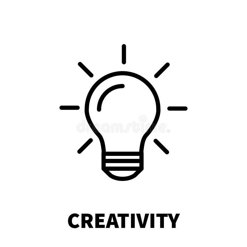 Kreativitätsikone oder -logo in der modernen Linie Art lizenzfreie abbildung Kreativitätsikone oder -logo in der modernen Linie Art lizenzfreie abbildung