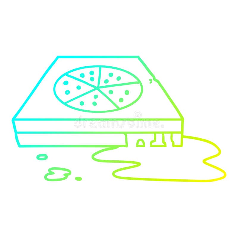 Kreatywna, zimna linia gradientu rysująca tłustą pizzę ilustracja wektor