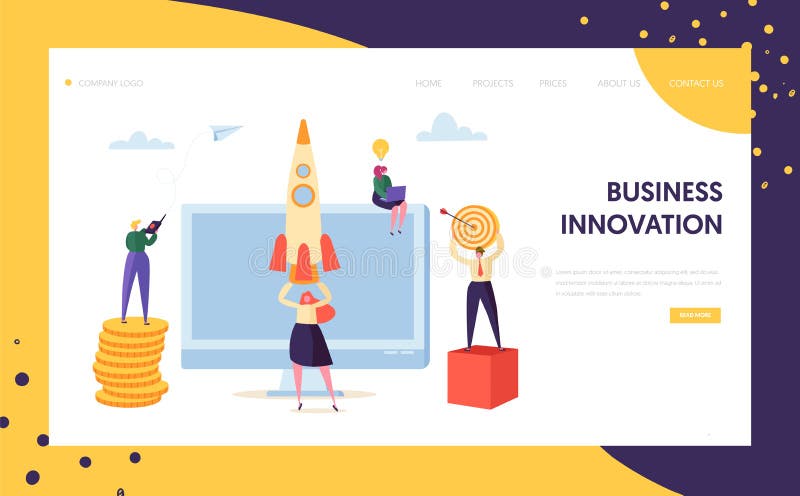 Kreatywnie Biznesowej innowacji lądowania Początkowa strona Marketingowa charakteru wodowanie rakieta Celować Nowy projekta sukce ilustracji Kreatywnie Biznesowej innowacji lądowania Początkowa strona Marketingowa charakteru wodowanie rakieta Celować Nowy projekta sukce ilustracji