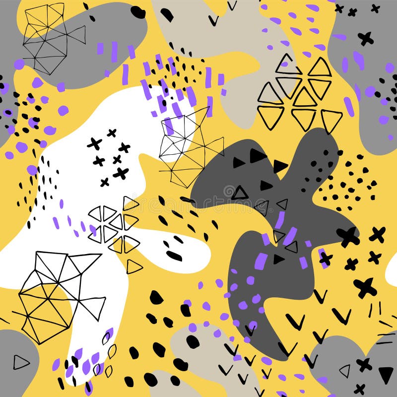 Kreatywnie doodle sztuki chodnikowiec z r??nymi kszta?tami i teksturami kola? Koloru plu?ni?cia kresk?wki abstrakcjonistyczny t?o ilustracji Kreatywnie doodle sztuki chodnikowiec z r??nymi kszta?tami i teksturami kola? Koloru plu?ni?cia kresk?wki abstrakcjonistyczny t?o ilustracji