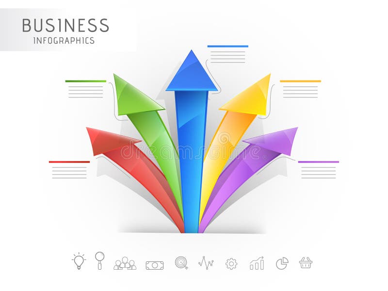 Kreatywnie kolorowa infographic 3D strzała z sieci ikoną dla twój biznesu royalty ilustracja Kreatywnie kolorowa infographic 3D strzała z sieci ikoną dla twój biznesu royalty ilustracja