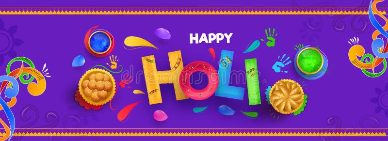 Kreatywnie koloru teksta holi z odgórnego widoku ilustracją Indiańscy cukierki i kolorów puchary royalty ilustracja Kreatywnie koloru teksta holi z odgórnego widoku ilustracją Indiańscy cukierki i kolorów puchary royalty ilustracja