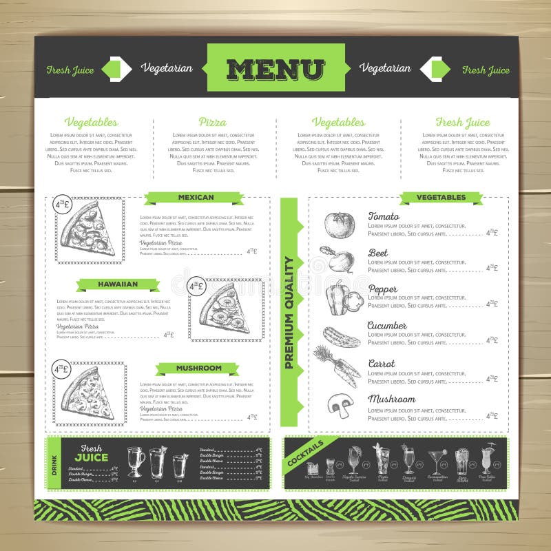 Rocznika kredowego rysunku menu jarski karmowy projekt