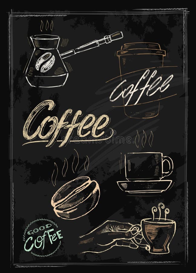 Kreidekaffee lizenzfreie abbildung Kreidekaffee lizenzfreie abbildung