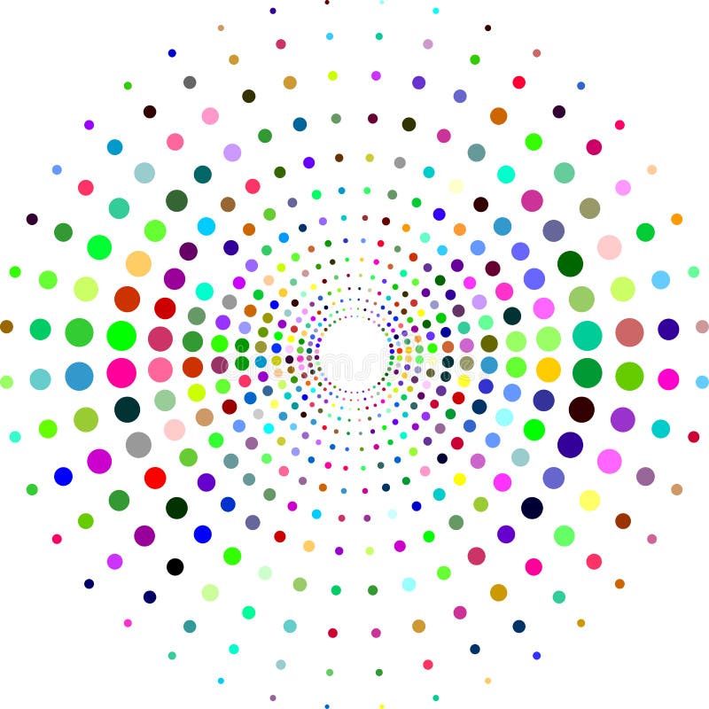 Kreis Mit Punkten Fur Projektplanung Halbtoneffektvektorillustration Bunte Punkte Auf Weissem Hintergrund Schoner Sommersonnendurc Vektor Abbildung Illustration Von Feuerwerk Feld