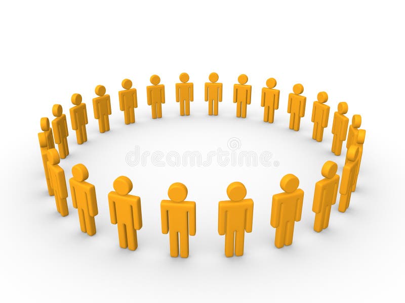 Leute 3d im Kreis stock abbildung. Illustration von informationen