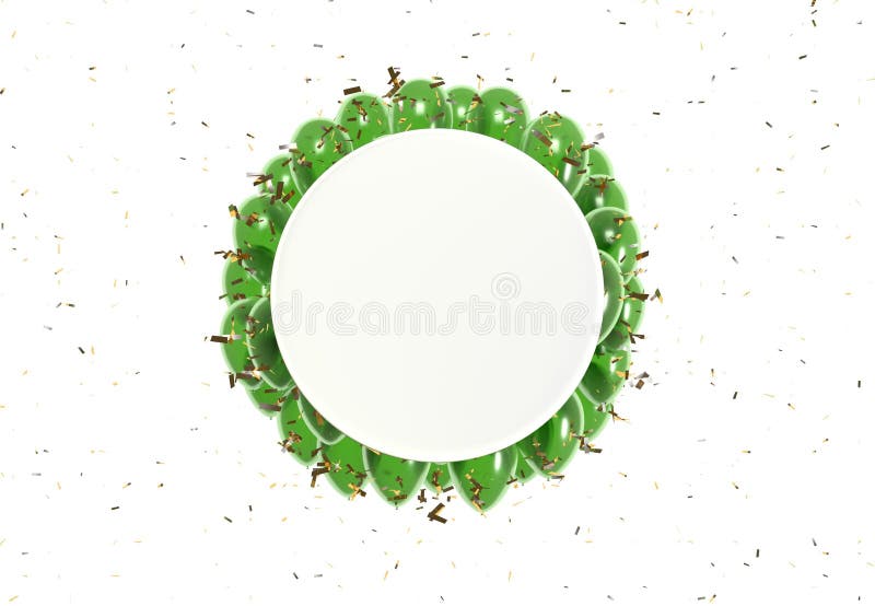 Kreisausweis und grüne Ballone vektor abbildung Kreisausweis und grüne Ballone vektor abbildung