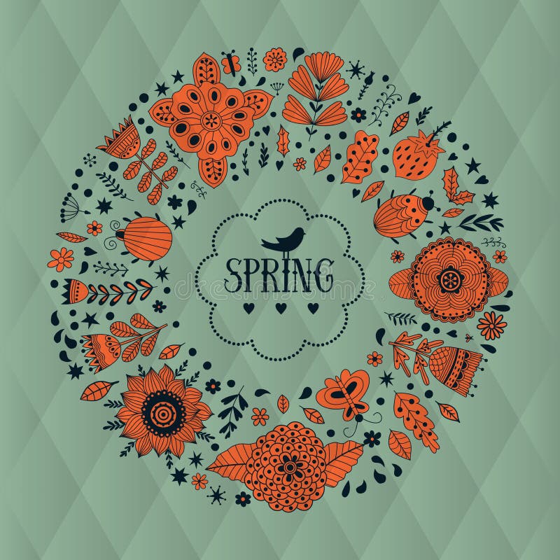 Kreisblumenkranzdesign-Vektorillustration stock abbildung Kreisblumenkranzdesign-Vektorillustration stock abbildung