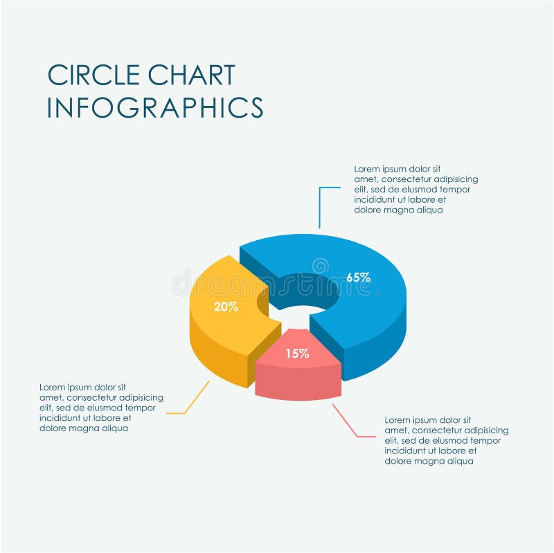 Kreisen Sie Vektor-flache Design das Diagramm Infographics-Element-3D ein, farbenreich lizenzfreie abbildung Kreisen Sie Vektor-flache Design das Diagramm Infographics-Element-3D ein, farbenreich lizenzfreie abbildung