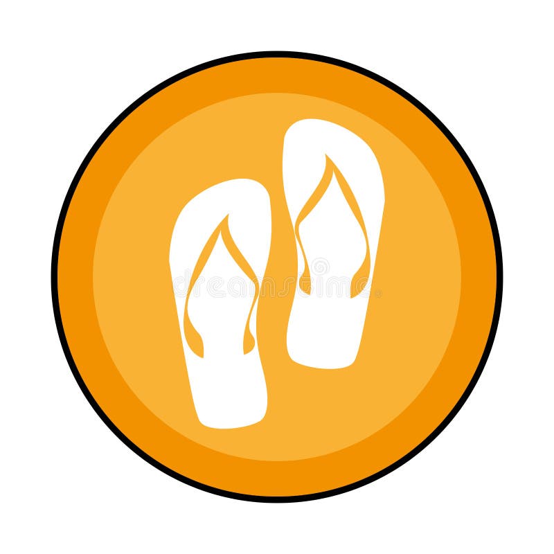 Kreisgrenze mit Strandflipflops lizenzfreie abbildung Kreisgrenze mit Strandflipflops lizenzfreie abbildung