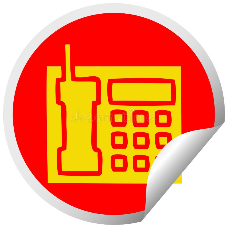 Kreisschalenaufkleberkarikaturtelefon stock abbildung Kreisschalenaufkleberkarikaturtelefon stock abbildung