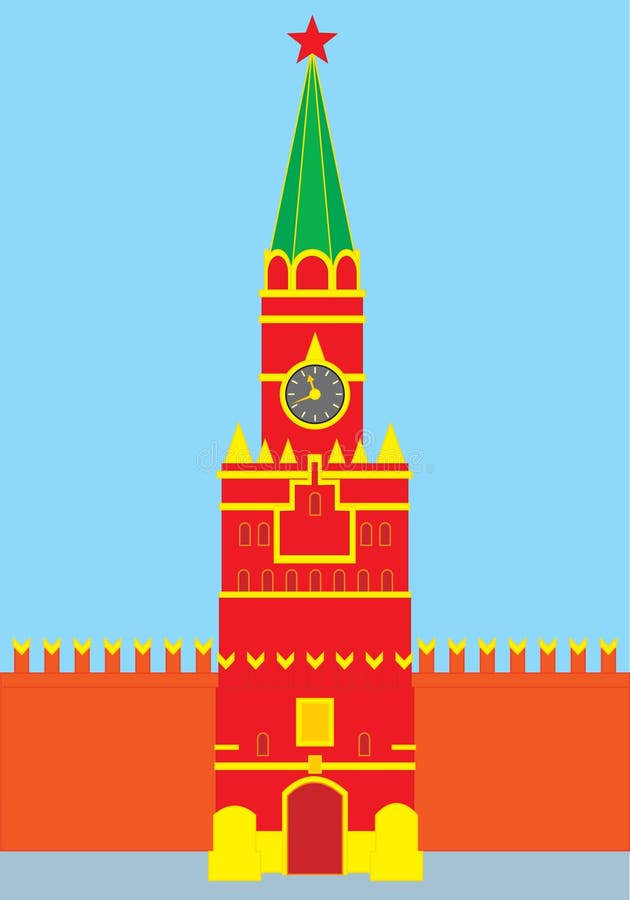 Рисунок стены кремля для детей