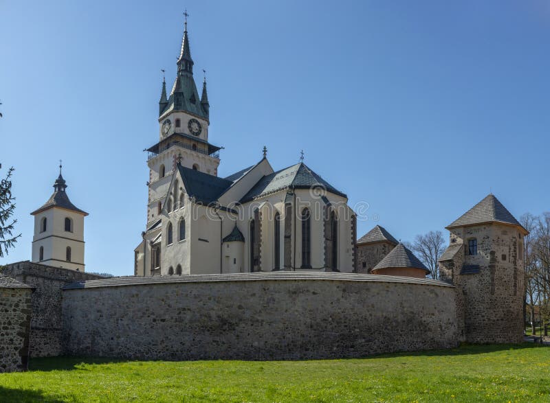 Kremnica town castle in the springtime. Kremnica. Slovakia