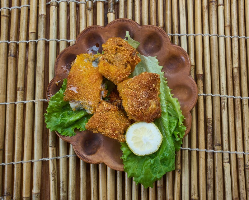 Creole Fried Fish , Cajun food close up. Creole Fried Fish , Cajun food close up