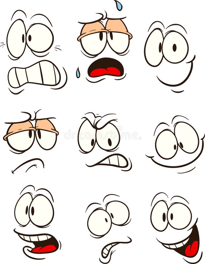 Kresk?wek twarze z r??nymi wyra?eniami royalty ilustracja Kresk?wek twarze z r??nymi wyra?eniami royalty ilustracja