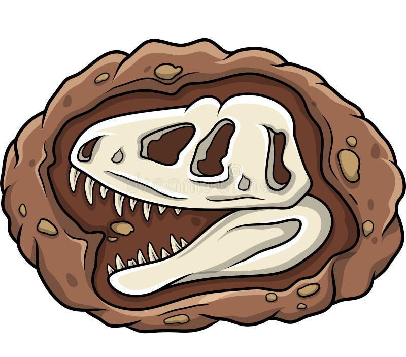 Kreskówka dinosaura kierownicza skamielina ilustracja wektor