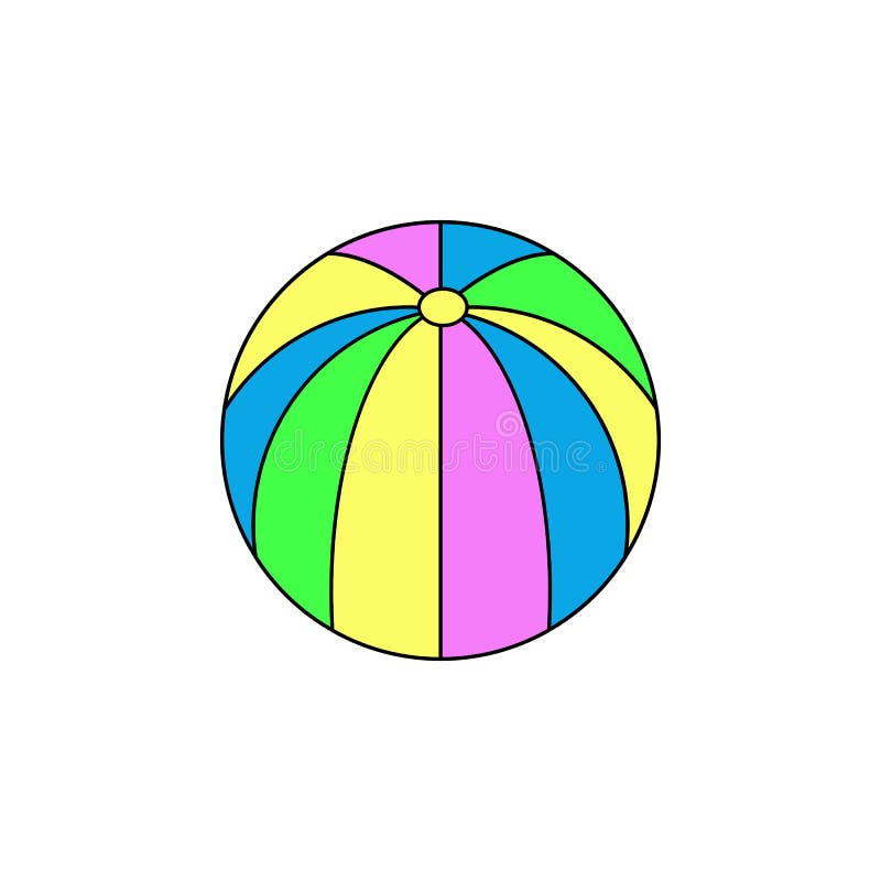 Kreskówki plażowej piłki zabawki barwiona ikona Znaki i symbole mogą używać dla sieci, logo, mobilny app, UI, UX ilustracja wektor Kreskówki plażowej piłki zabawki barwiona ikona Znaki i symbole mogą używać dla sieci, logo, mobilny app, UI, UX ilustracja wektor