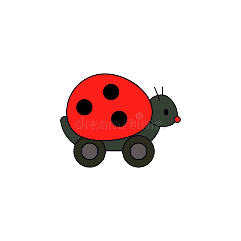 Kreskówki pluskwy damy zabawki barwiona ikona Znaki i symbole mogą używać dla sieci, logo, mobilny app, UI, UX ilustracja wektor Kreskówki pluskwy damy zabawki barwiona ikona Znaki i symbole mogą używać dla sieci, logo, mobilny app, UI, UX ilustracja wektor