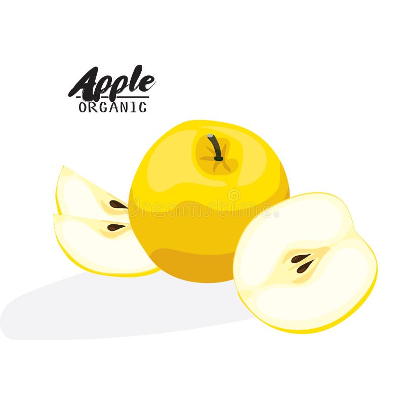 Kreskówka Apple Dojrzała żółta owoc Jarosz wyśmienicie royalty ilustracja