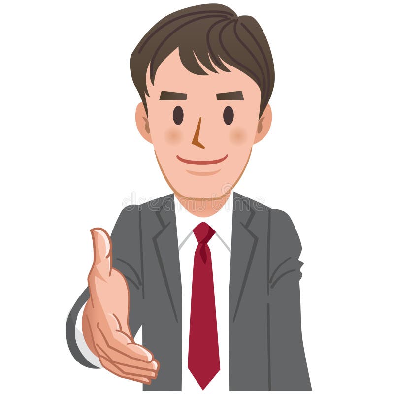 Cartoon Businessman extending for a handshake. File contains Transparent. Cartoon Businessman extending for a handshake. File contains Transparent.