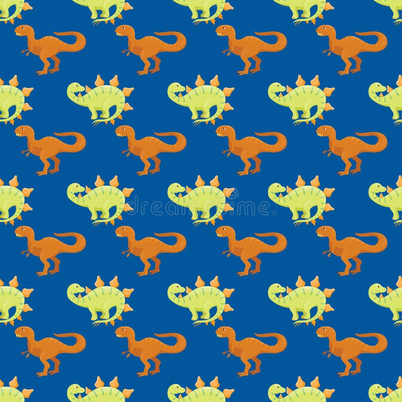Kreskówka dinosaura wektorowego ilustracyjnego bezszwowego patern potwora Dino charakteru gada zwierzęcy prehistoryczny drapieżni ilustracji Kreskówka dinosaura wektorowego ilustracyjnego bezszwowego patern potwora Dino charakteru gada zwierzęcy prehistoryczny drapieżni ilustracji