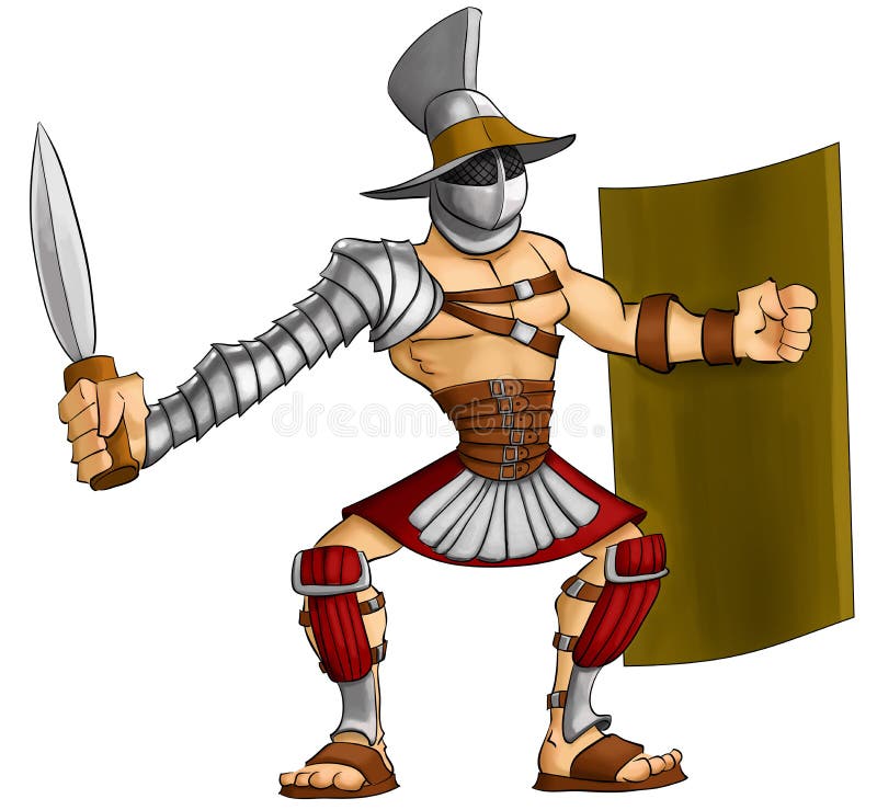 Gladiator z kreskówki royalty ilustracja