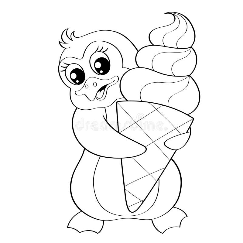 Kreskówka pingwin z lody ilustracji Kreskówka pingwin z lody ilustracji