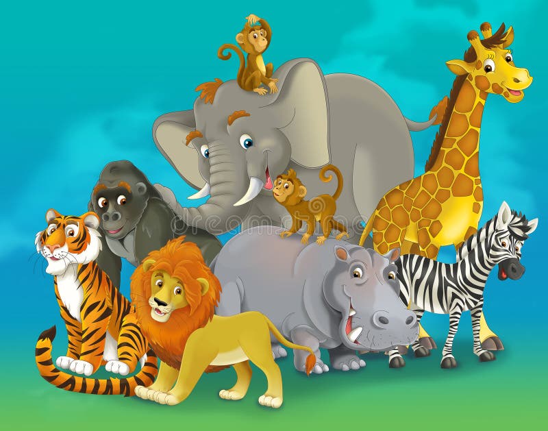 Kreskówka safari - ilustracja dla dzieci ilustracji Kreskówka safari - ilustracja dla dzieci ilustracji