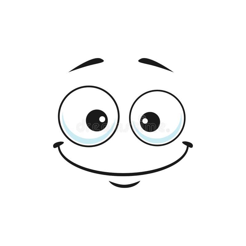 Kreskówka uśmiechnięta twarz śmieszny emoji dekoracyjny uśmiech royalty ilustracja