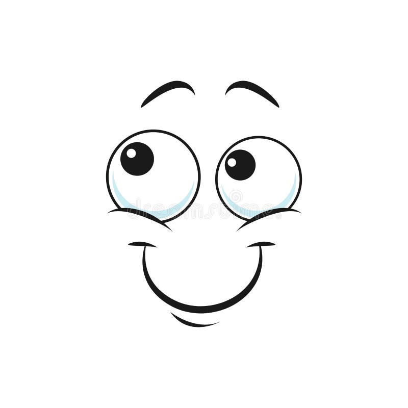 Kreskówka uśmiechnięta wektor twarzy śmieszna radość emoji ilustracja wektor