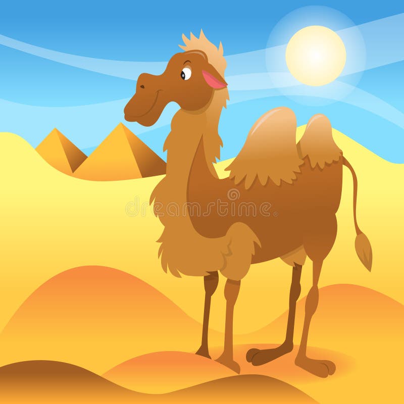 Kreskówka wielbłąd W Sahara deserze royalty ilustracja Kreskówka wielbłąd W Sahara deserze royalty ilustracja