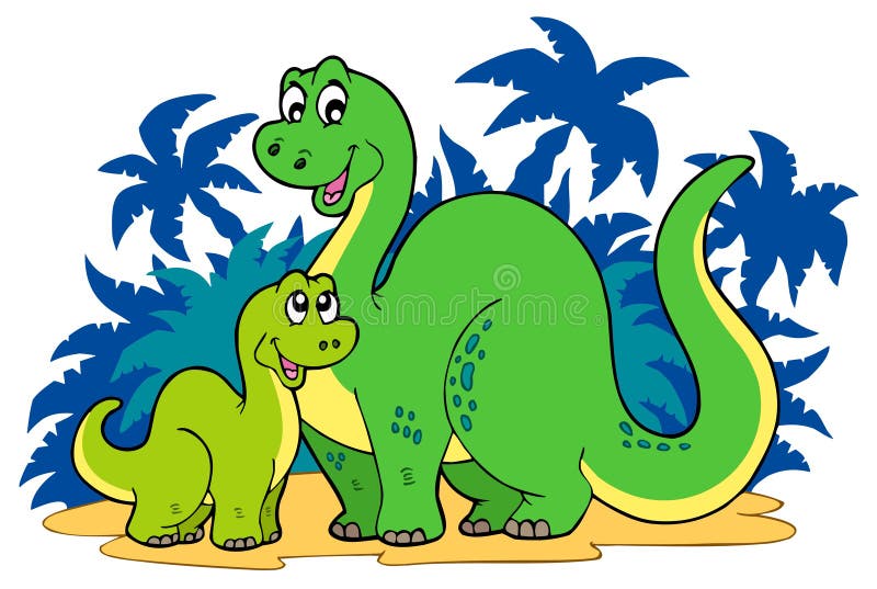 Cartoon dinosaur family - illustration. Cartoon dinosaur family - illustration.