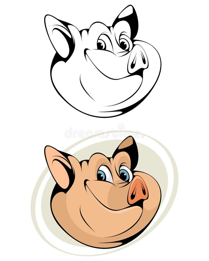 Kreskówki głowa świnia ilustracji