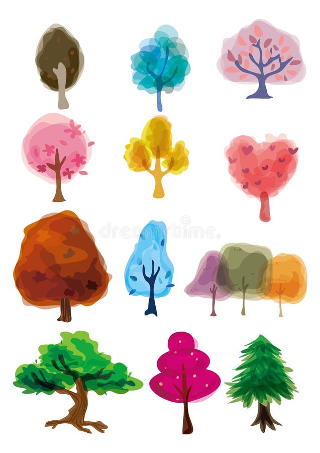 Kreskówki ikony drzewo