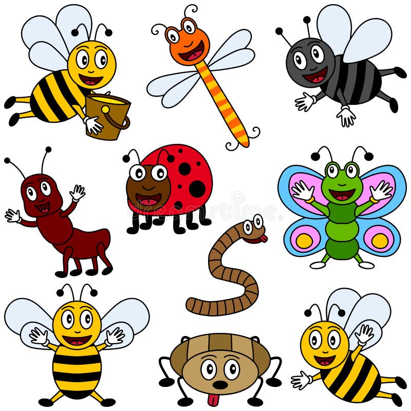kreskówki kolekci insekty ilustracja wektor kreskówki kolekci insekty ilustracja wektor
