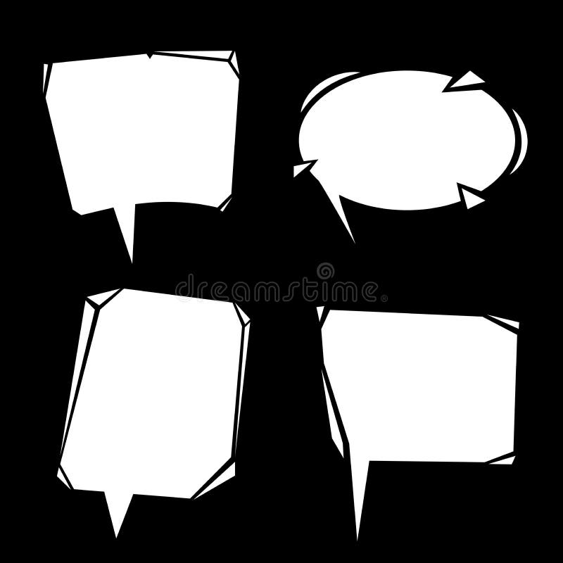 Kreskówki mowy nowożytni bąble ustawiający Komunikacyjni biali symbole odizolowywający na blackboard ilustracja wektor Kreskówki mowy nowożytni bąble ustawiający Komunikacyjni biali symbole odizolowywający na blackboard ilustracja wektor