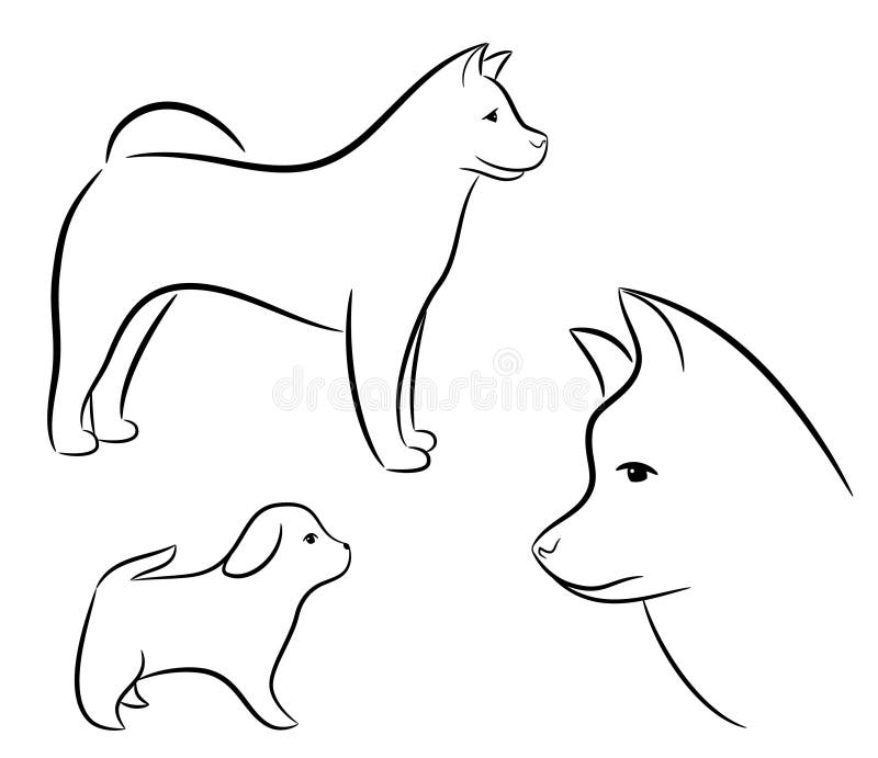 Kreskówki psa sylwetka ilustracja wektor