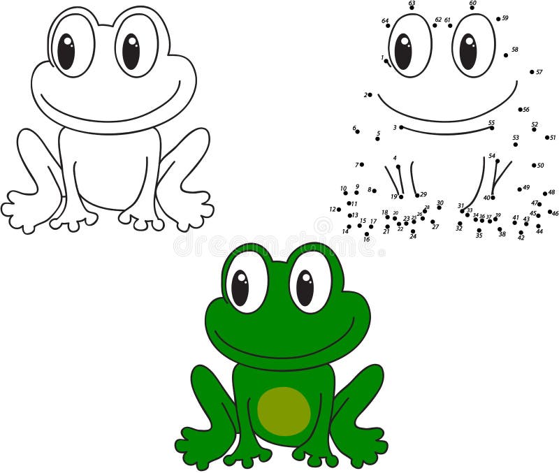 kreskówki żaba również zwrócić corel ilustracji wektora Barwić kropkować grę i kropka