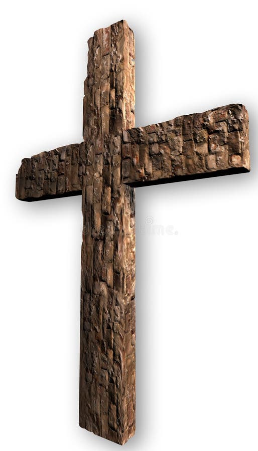 Cross made from brick isolated on white. Cross made from brick isolated on white
