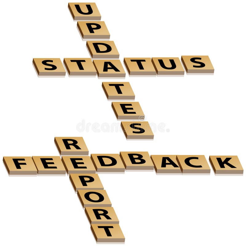 Crossword letters feedback report and status updates with drop shadow. Crossword letters feedback report and status updates with drop shadow.