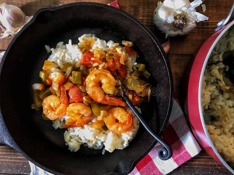 Shrimp Creole traditional southern American cuisine on table top. Shrimp Creole traditional southern American cuisine on table top