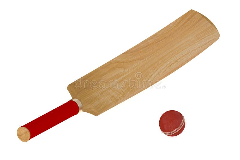 Kricketschläger und Ball lizenzfreies stockbild Kricketschläger und Ball lizenzfreies stockbild
