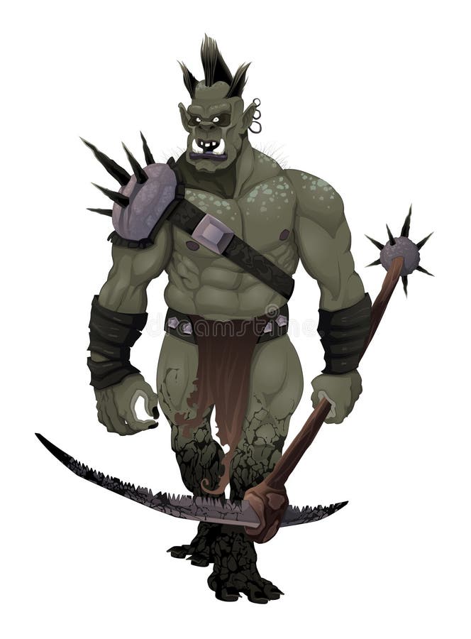 Warrior ogre. Vector isolated character. Warrior ogre. Vector isolated character.